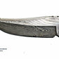8" Handmade Damascus Steel Hunting & Skinning Knife with Camel Bone Handle, Carbon Steel Blade & Leather Sheath