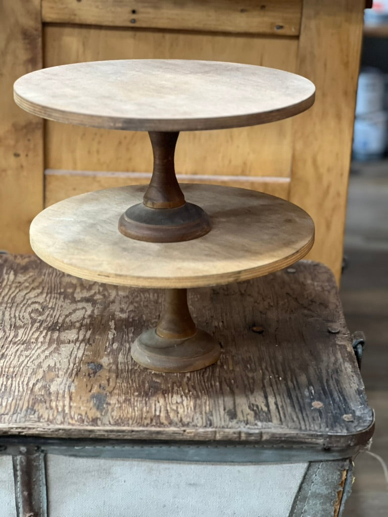 Vintage Wooden Pedestal Riser The Mustard Seed Collection, The Seed