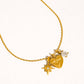 Gentilly 18K Gold Non-Tarnish Mom Heart Charm Necklace: Yellow Gold