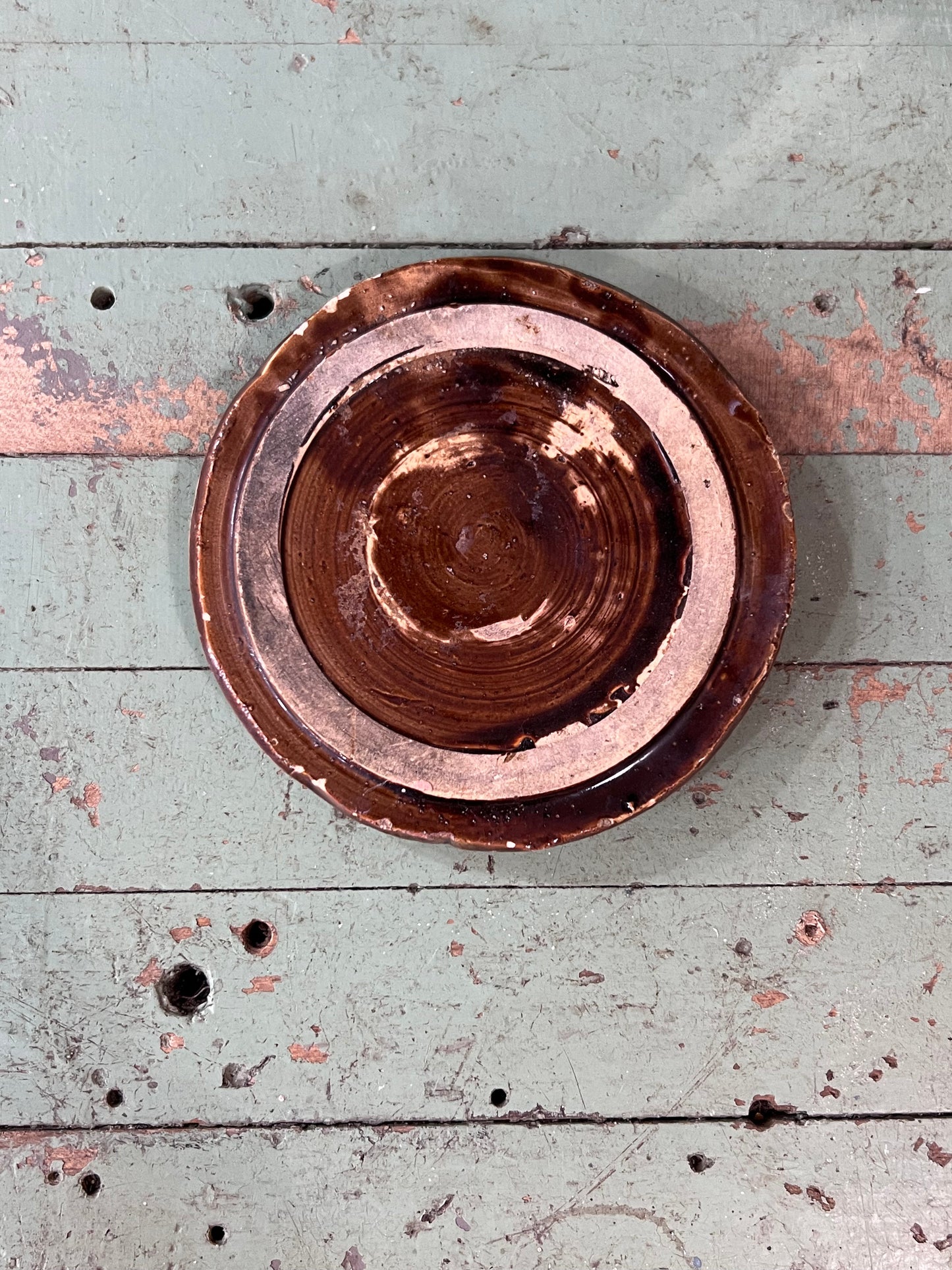Antique Brown Glazed Stoneware Crock Lid The Mustard Seed Collection, The Seed