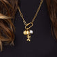 18K Gold PVD Paperclip Carabiner Necklace: Gold / 16+2" WJW