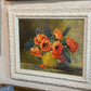 Shabby White Painted Vintage Floral Framed Print