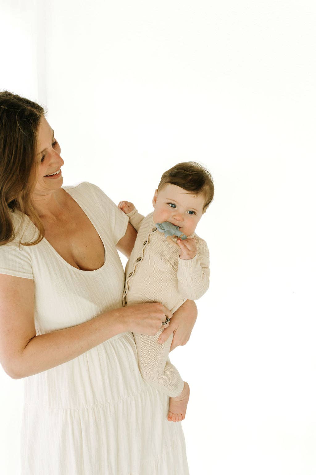 Car Silicone & Beechwood Teether Toy: Powder Blue