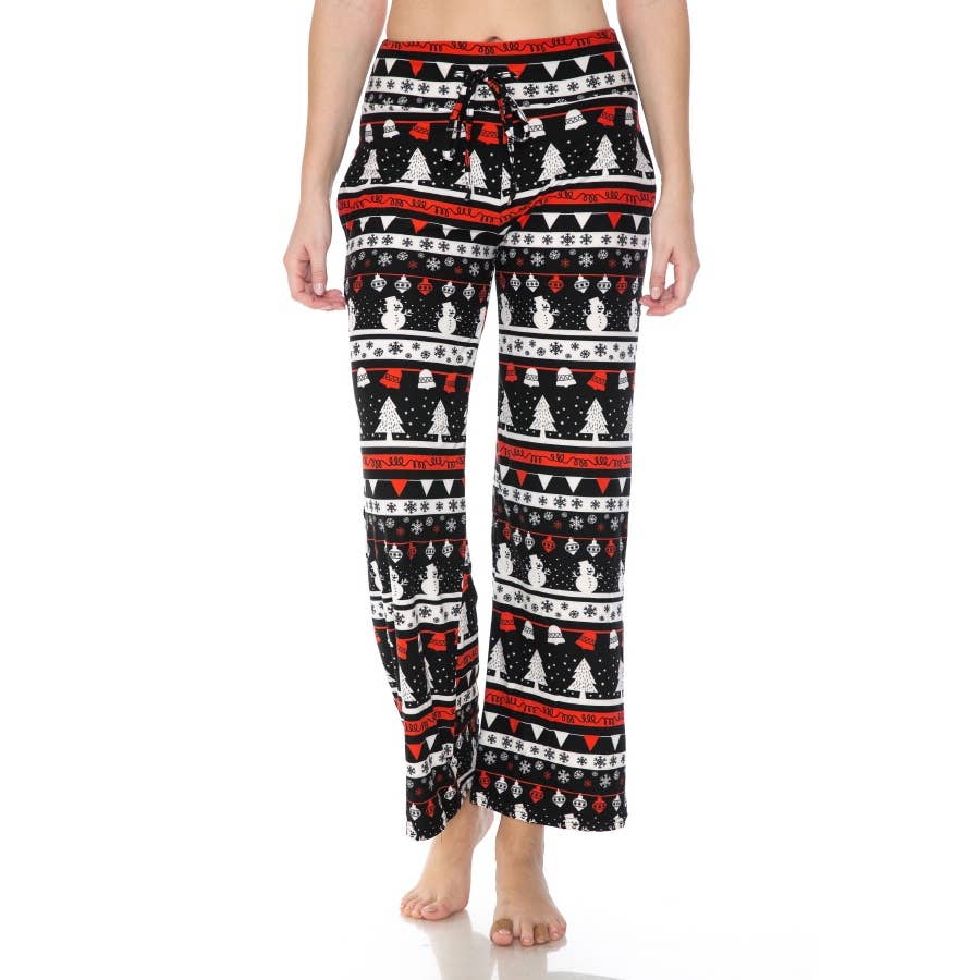 Holiday Print Buttery Soft Pajama Pants with Drawstring