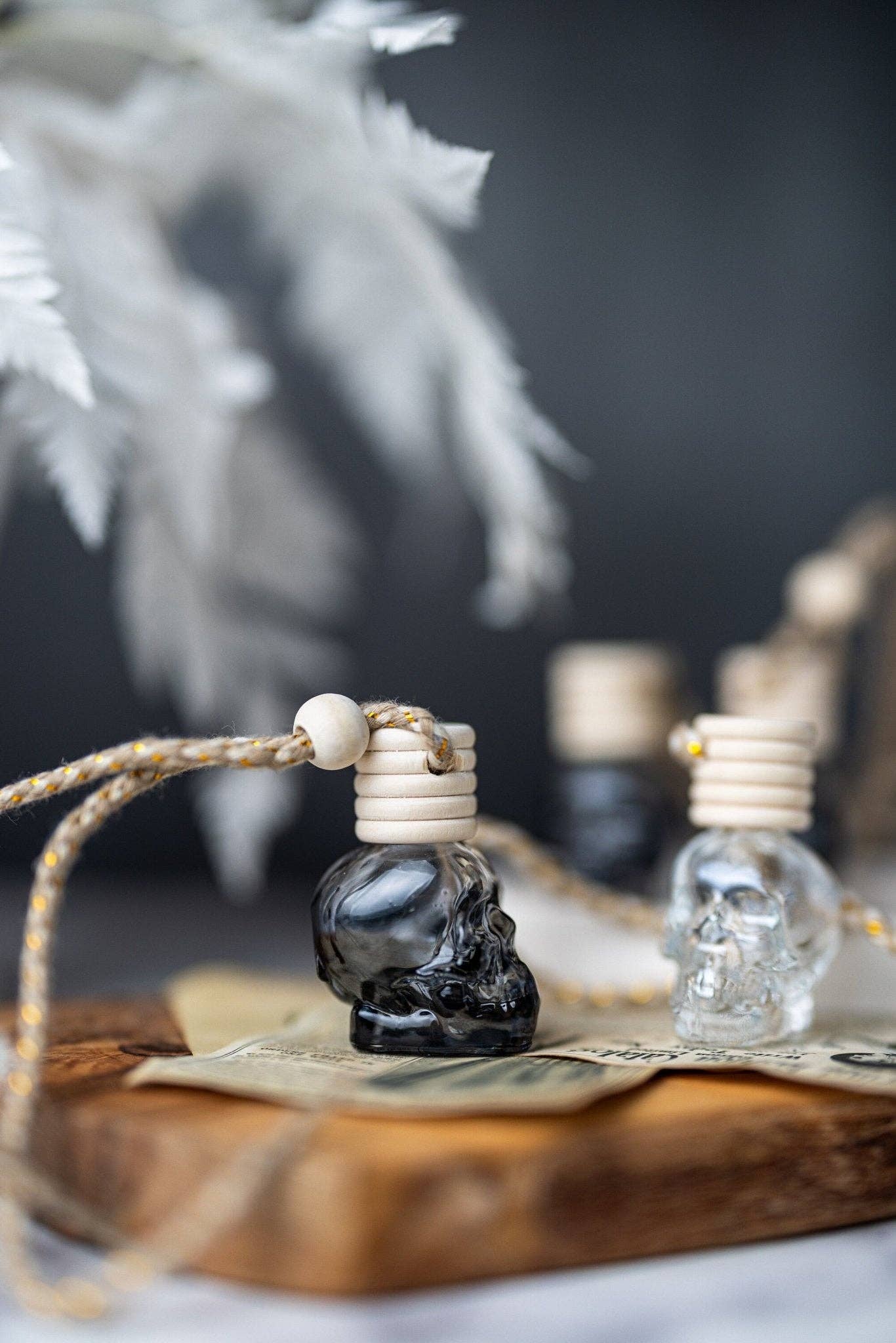 Luxury Skull Car Diffuser | Stylish Air Freshener | Spring & Summer Scent | Accessories for Her: Clear Skull / Cashmere Musk