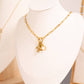 Stainless Steel Paperclip Carabiner Charm Holder Necklace: Gold / 16"+2" WJW