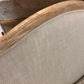 White Distressed Upholstered Settee