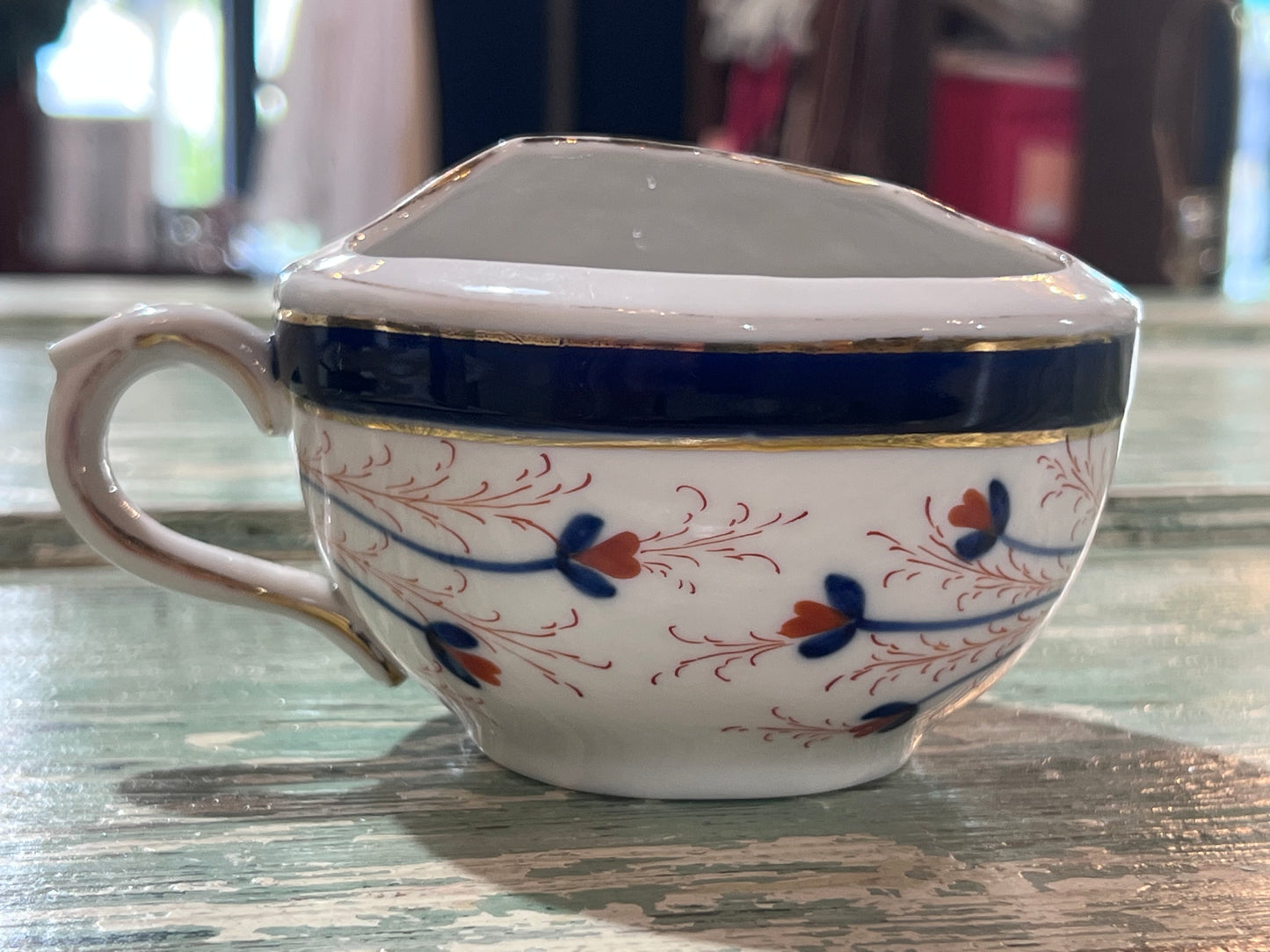 Antique Baby Invalid Feeder Cup Floral Porcelain