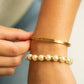 "You are stronger than you think" Engraved Bangle Bracelet: Gold WJW