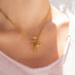 18K Gold PVD Paperclip Carabiner Necklace: Gold / 16+2" WJW