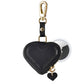 Heart Leather Bag Charm for Airtag®: Black Posh Tech
