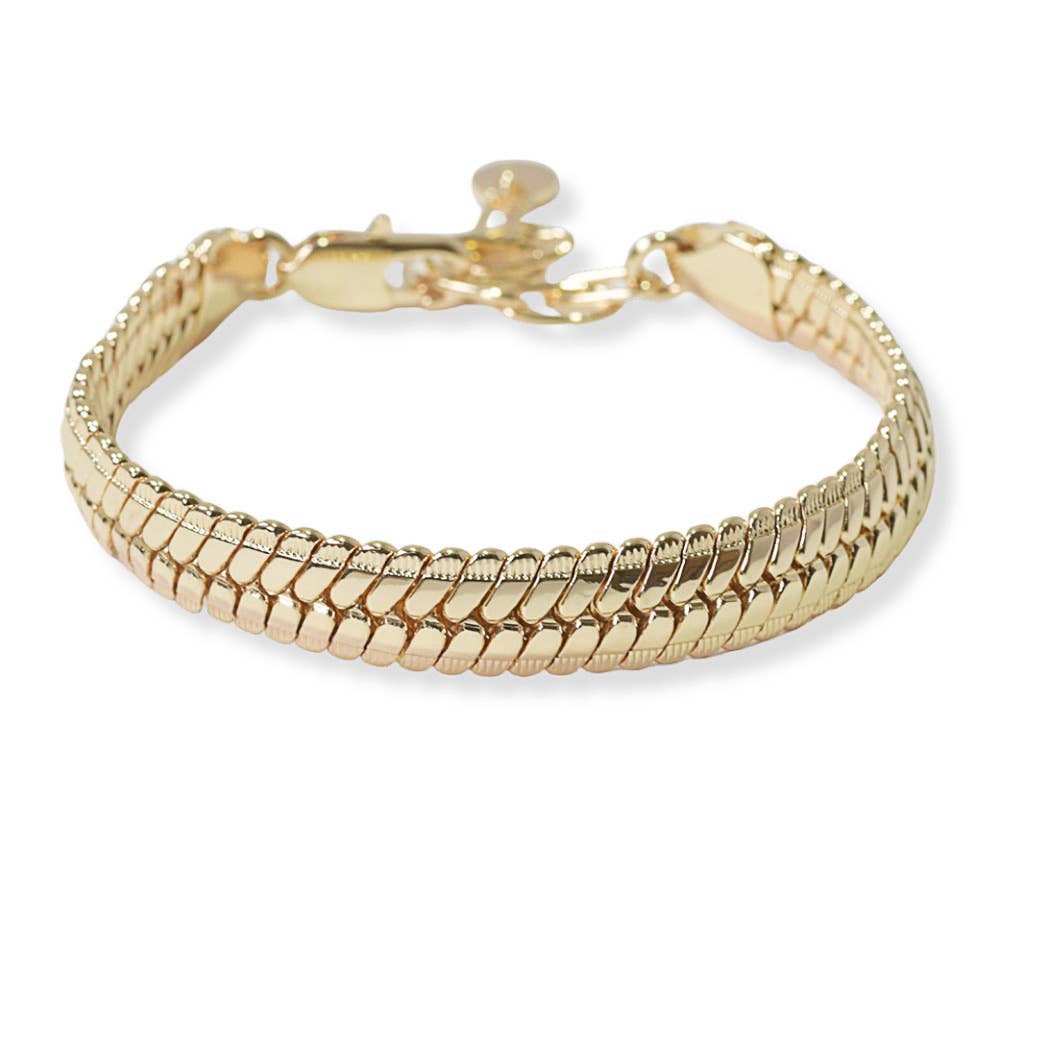 Snake Chain Metal Bracelet: Silver / ONE SIZE