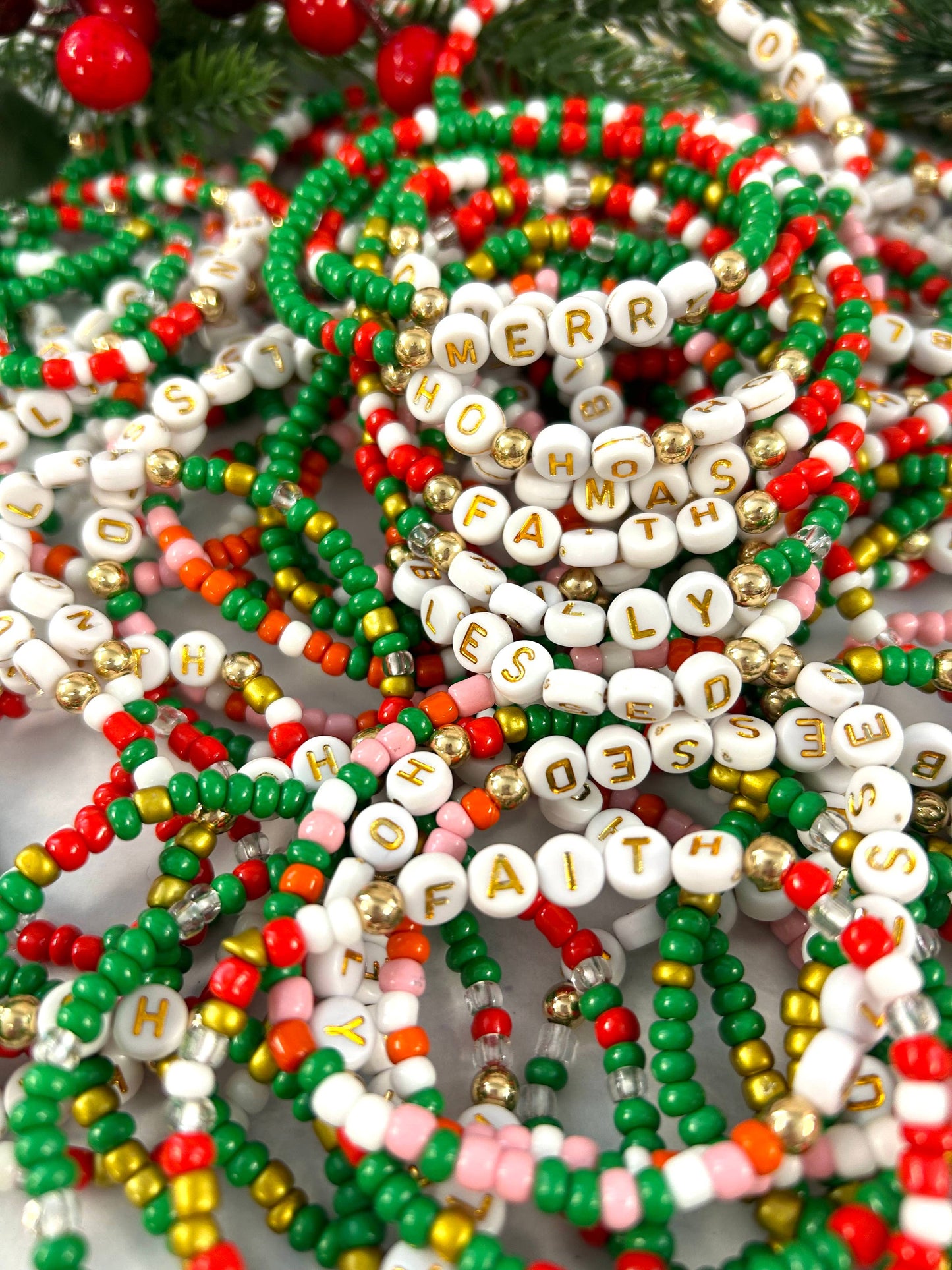 Christmas Holiday Stretchy Bracelets