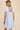 COTTON GAUZE BABYDOLL SHORT SLEEVE HENLEY DRESS: POWDER BLUE / S In Loom