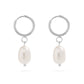 18K Gold PVD Freshwater Pearl Huggie Hoop Earrings: Gold WJW