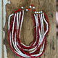 9" Vintage Red & White Necklace - The Mustard Seed Collection, The Seed