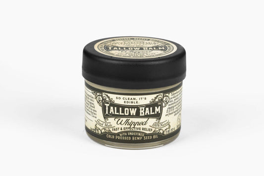 Tallow Balm-- Whipped w/Hemp Seed Oil - Glass Container