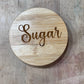 Farmhouse "Sugar" Bamboo Jar Lid The Mustard Seed Collection, The Seed