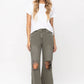 90'S Vintage Super High Rise Crop Flare Jeans - 24
