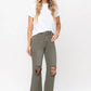 90'S Vintage Super High Rise Crop Flare Jeans - 30