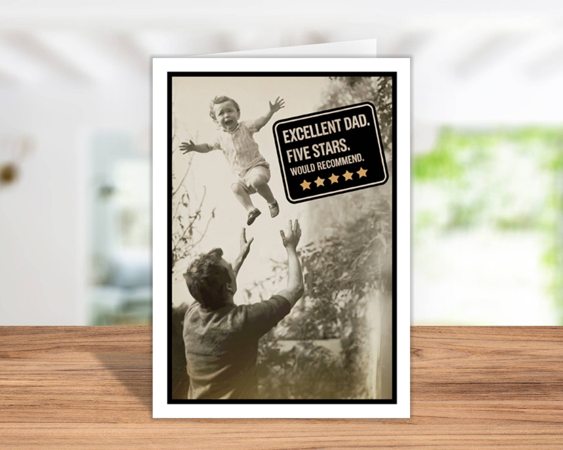 Funny Fathers Day Cards: Excellent Dad- 5 Stars