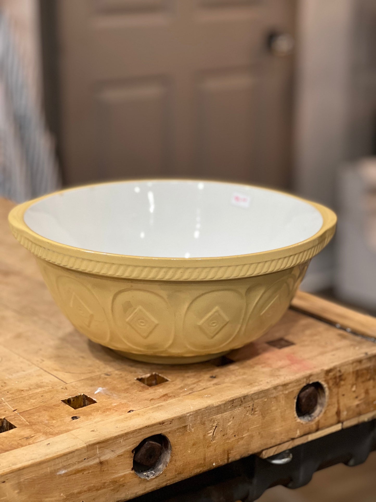 Antique T.G. Green Church Gresley Yellowware "Gripstand" Mixing Bowl The Mustard Seed Collection, The Seed