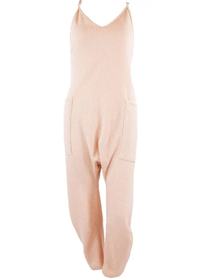 Simply Southern Knit Jumpsuit - Cream 2XL