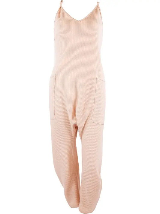 Simply Southern Knit Jumpsuit - Cream 2XL