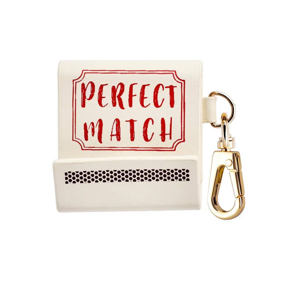 Perfect Match Leather Bag Charm for Airtag®: White Posh Tech