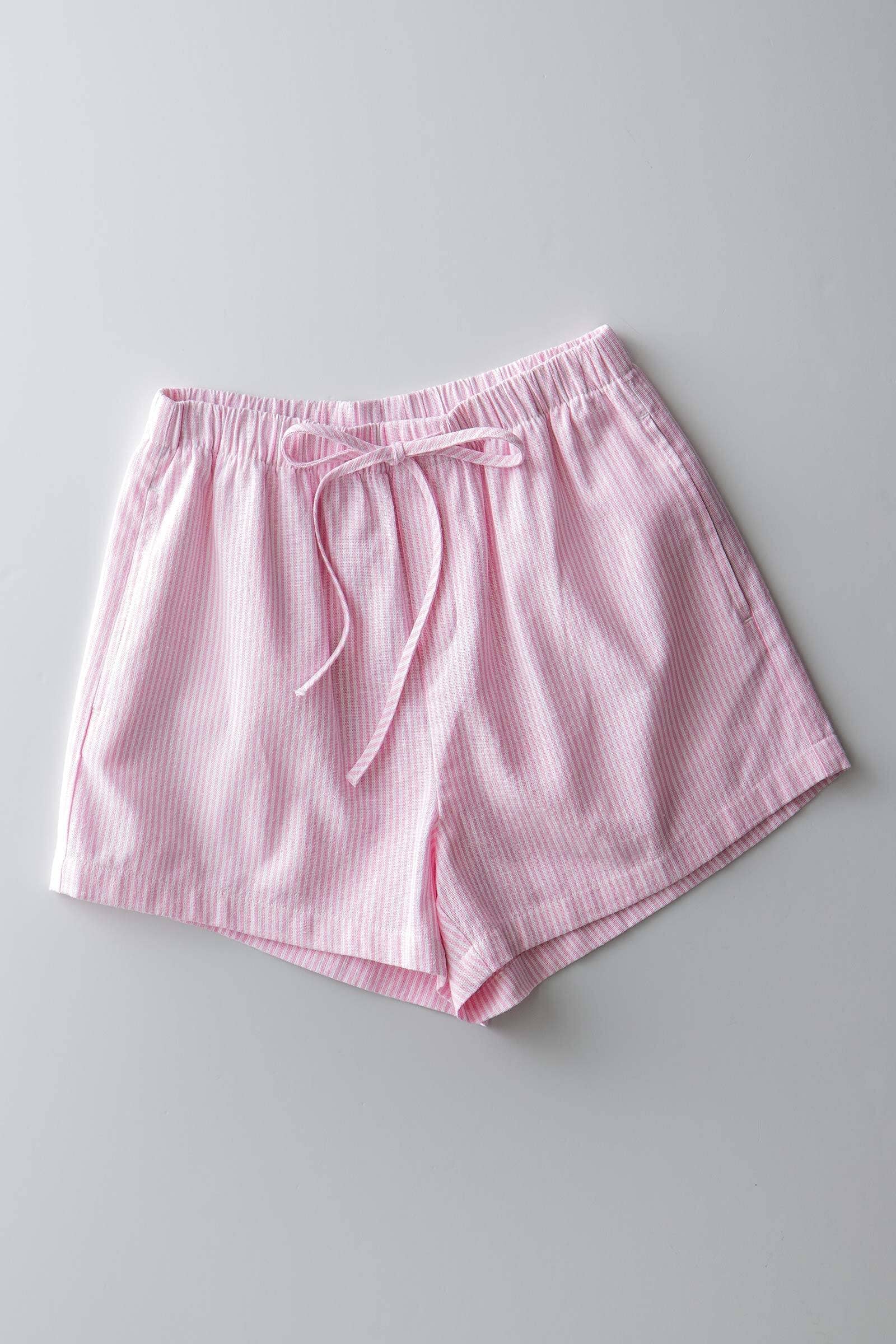 Breezy Striped Cotton-Blend Drawstring Shorts: BLUE / S-2/M-2/L-2