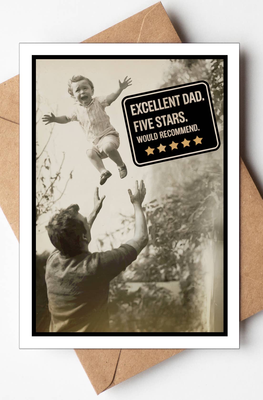 Funny Fathers Day Cards: Excellent Dad- 5 Stars