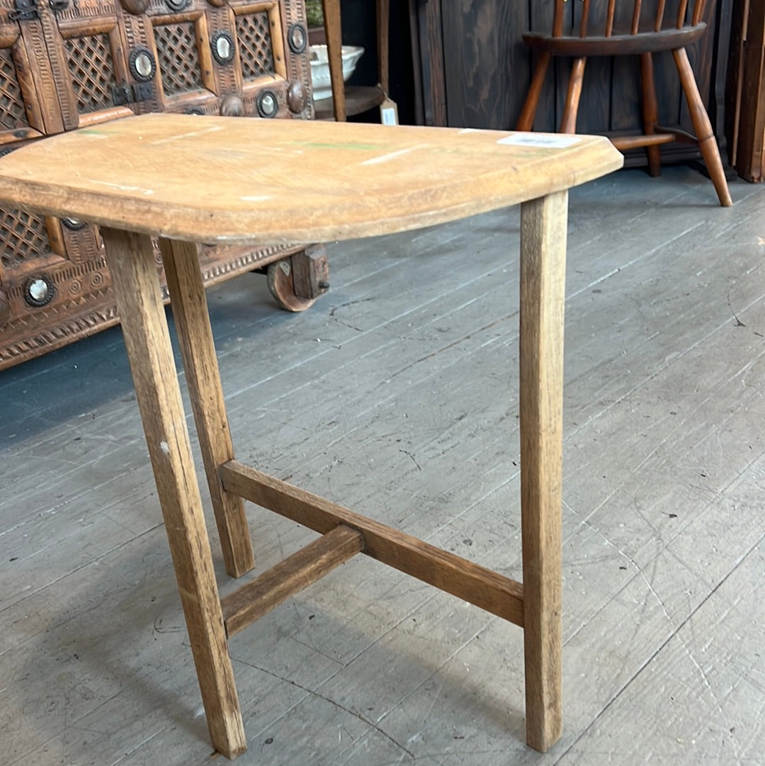 Bleached Wood Small Half Demi Lune Table