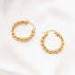 18K Gold PVD Stainless Steel Circle Ball Hoop Earrings: Gold WJW