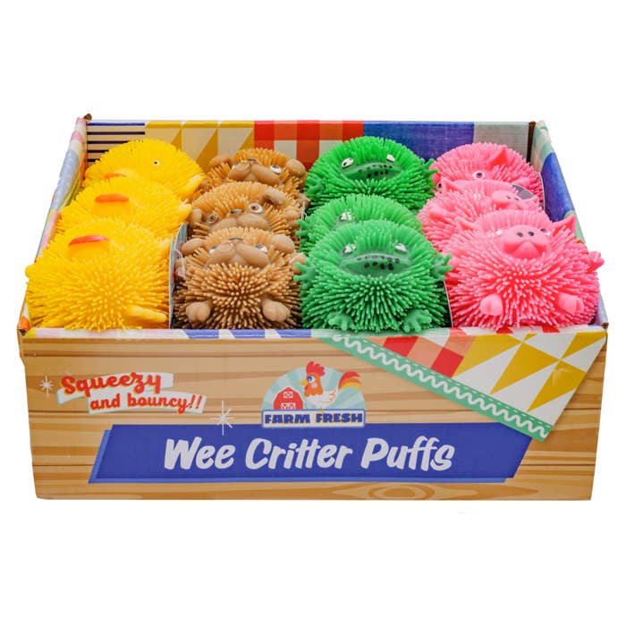 Farm Fresh Wee Critter Puffs, Fuzzy, Squishy 2.5" Ball