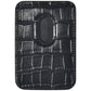 Croc Leather Magnetic Phone Wallet: Black Posh Tech