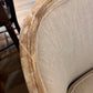 White Distressed Upholstered Settee