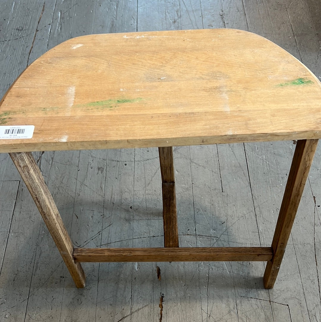 Bleached Wood Small Half Demi Lune Table