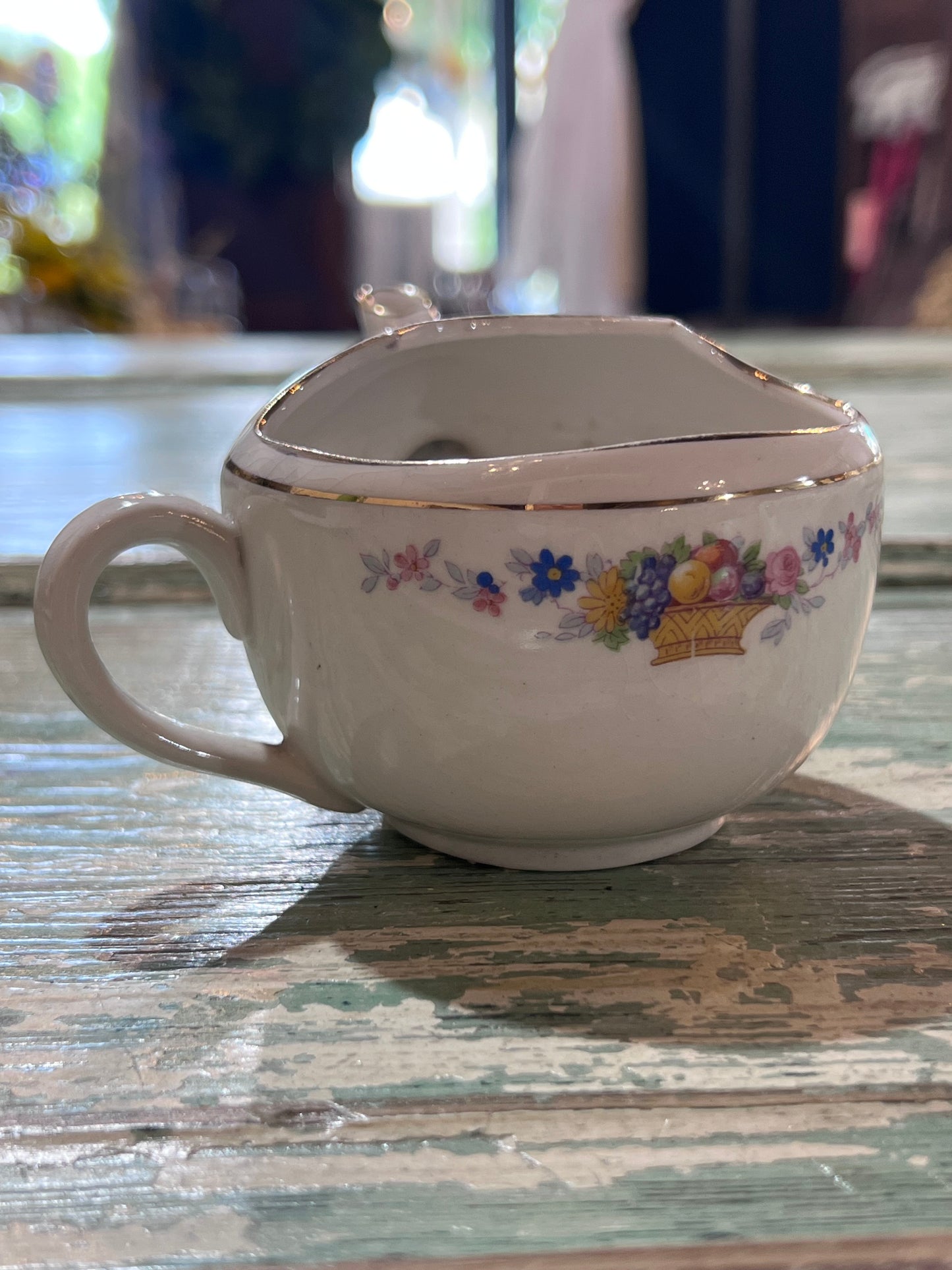 Antique Baby Invalid Feeder Cup Floral Porcelain England