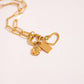 Stainless Steel Paperclip Carabiner Charm Holder Necklace: Gold / 16"+2" WJW