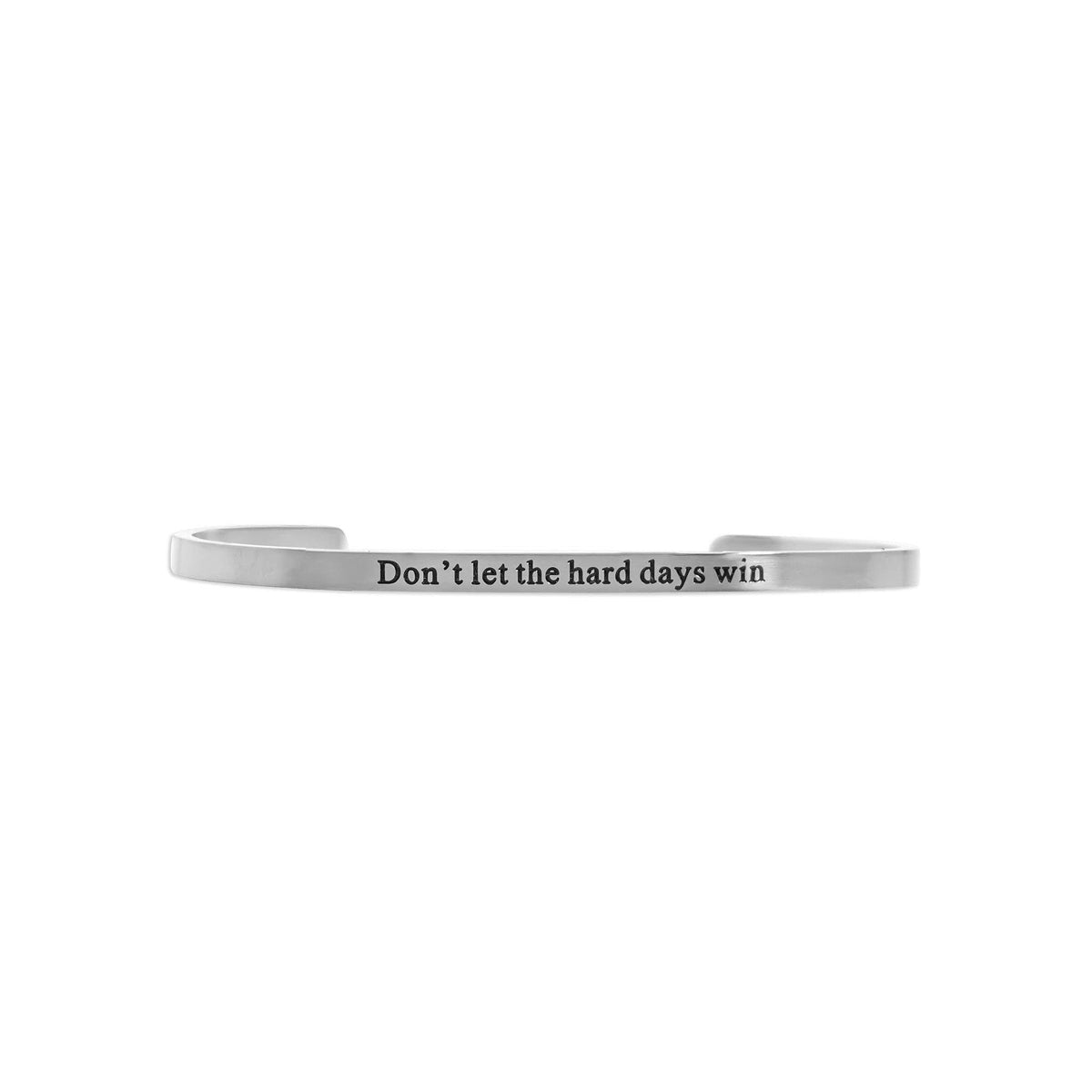 18K Gold PVD Dont let Hard Days Win Engraved Bangle Bracelet: Stainless WJW