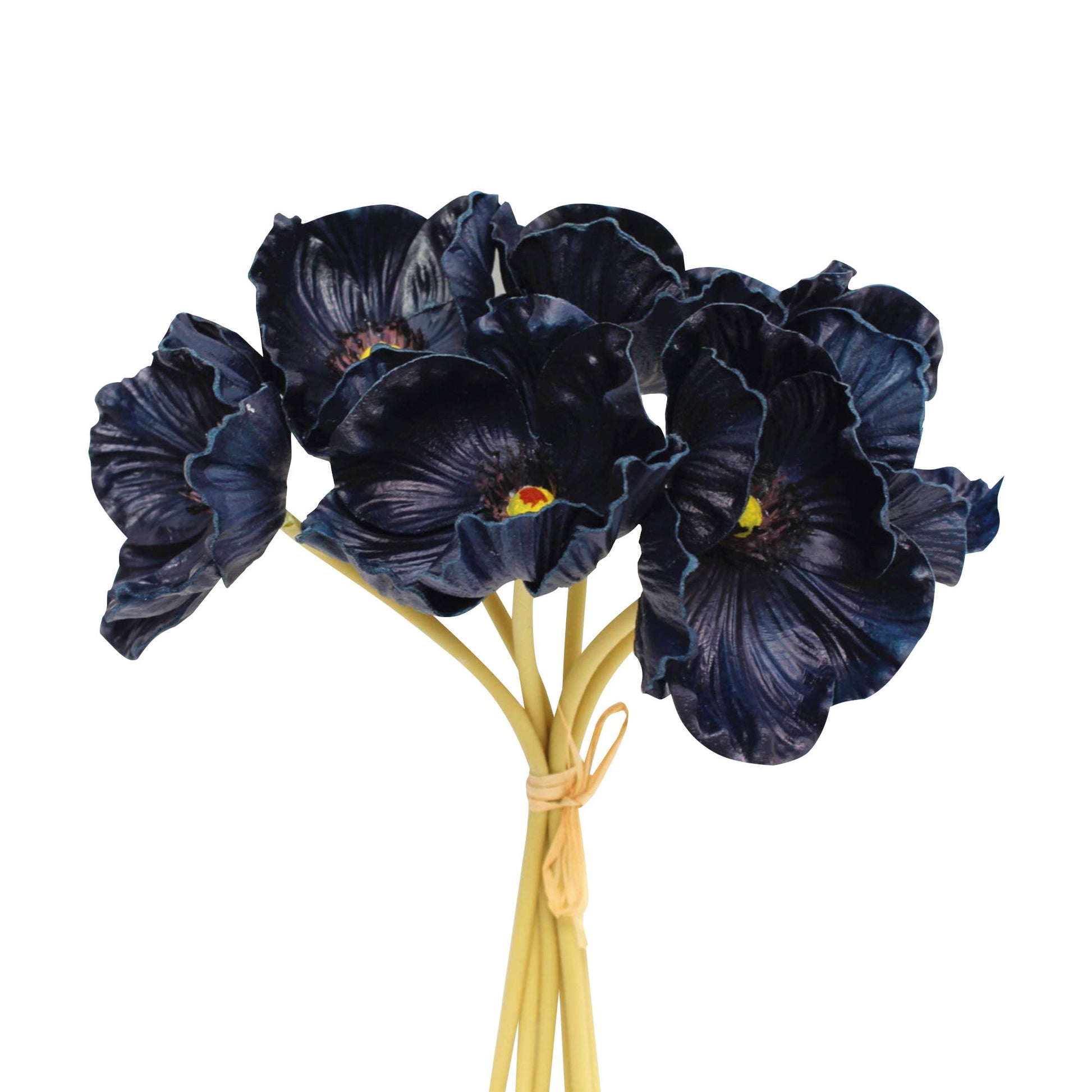 11" Real Touch Poppy-6 stems per bundle: Peach Bellini