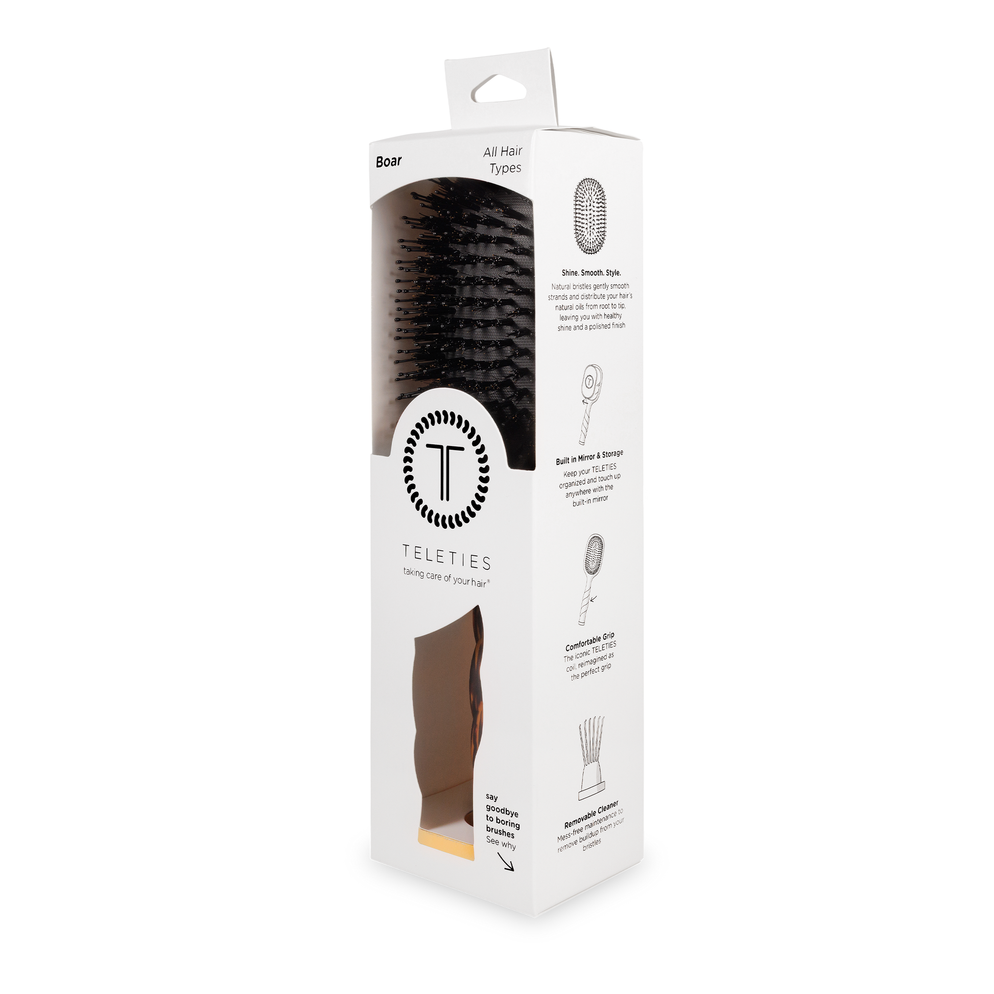 Boar Bristle Hair Brush | Tortoise