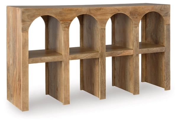NEW! Mango Wood Arched Console Table/Book Nook