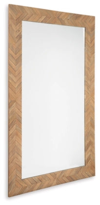 NEW! Chevron Mango Wood Floor Mirror