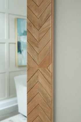 NEW! Chevron Mango Wood Floor Mirror