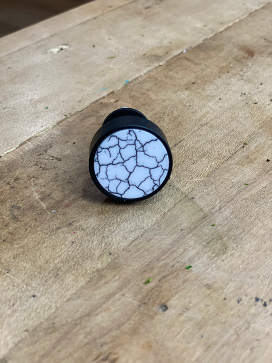 Black Marble Veined pin knob