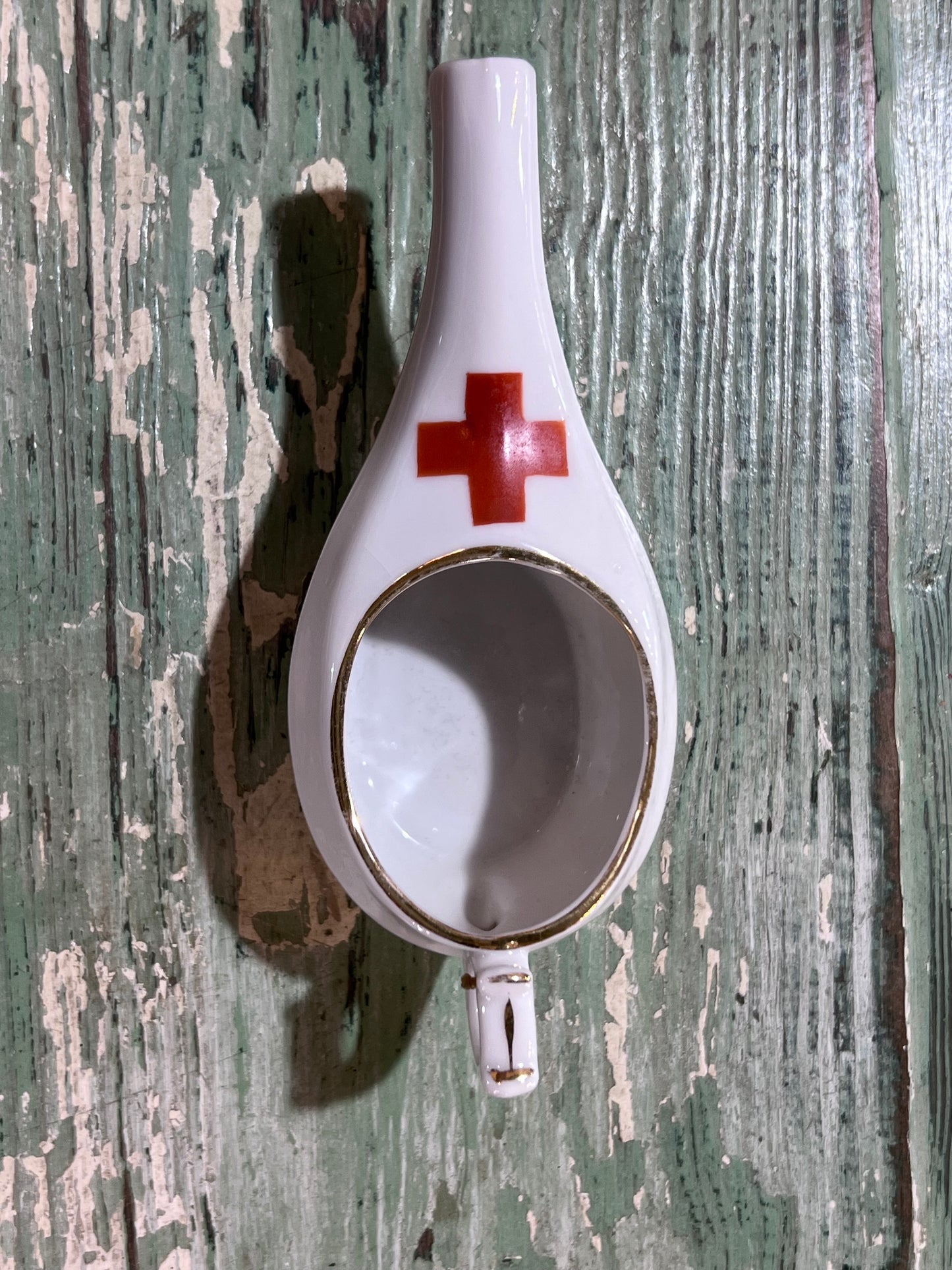 Antique Baby Invalid Feeder Cup Red Cross Porcelain Made In Germany