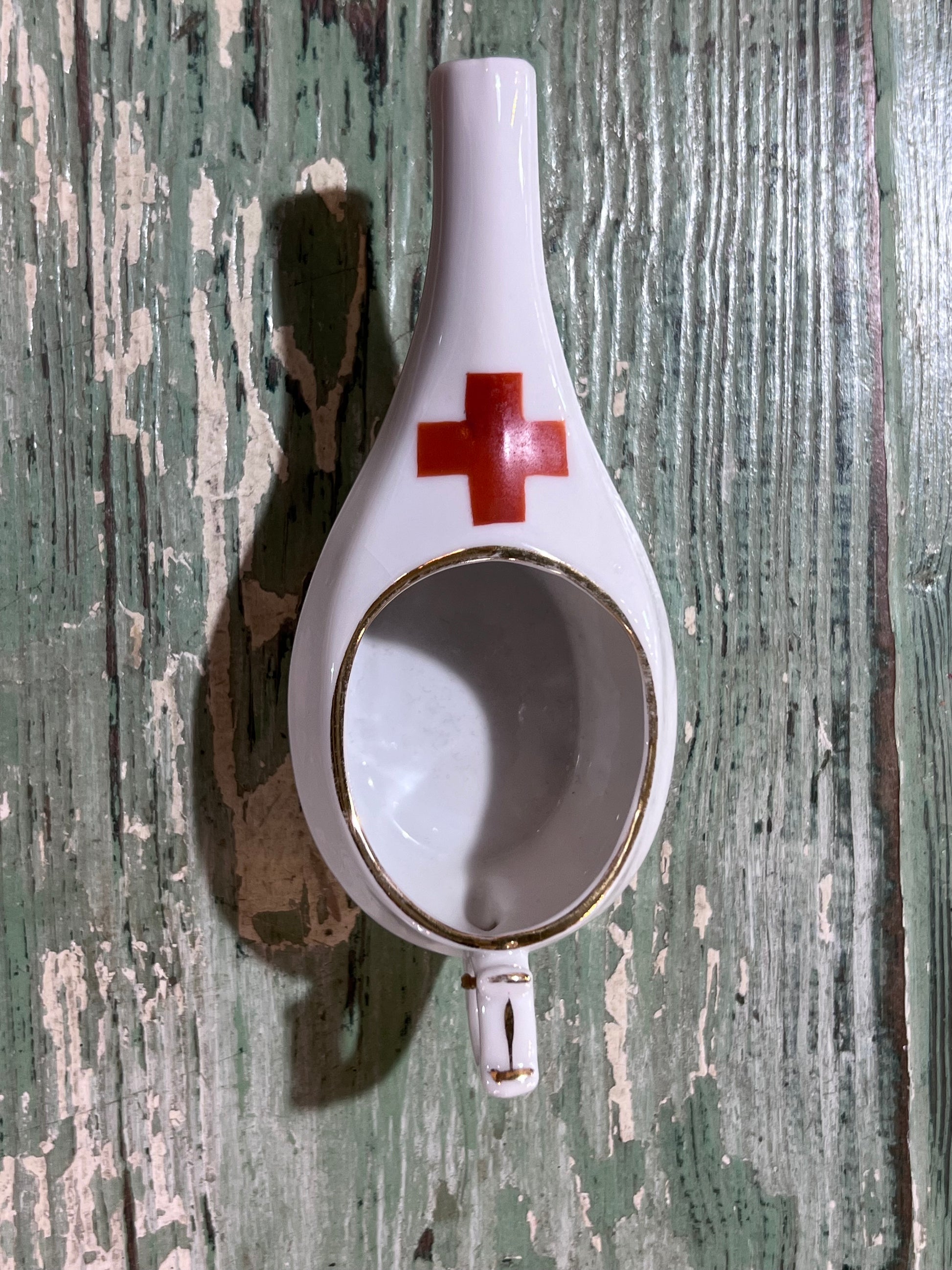 Antique Baby Invalid Feeder Cup Red Cross Porcelain Made In Germany
