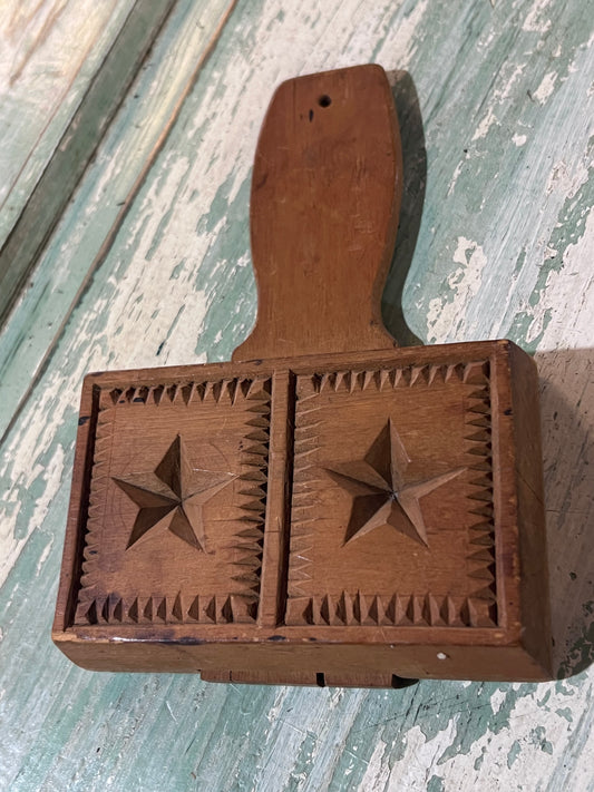 Antique Star Pattern Butter or Shortbread Press Mold