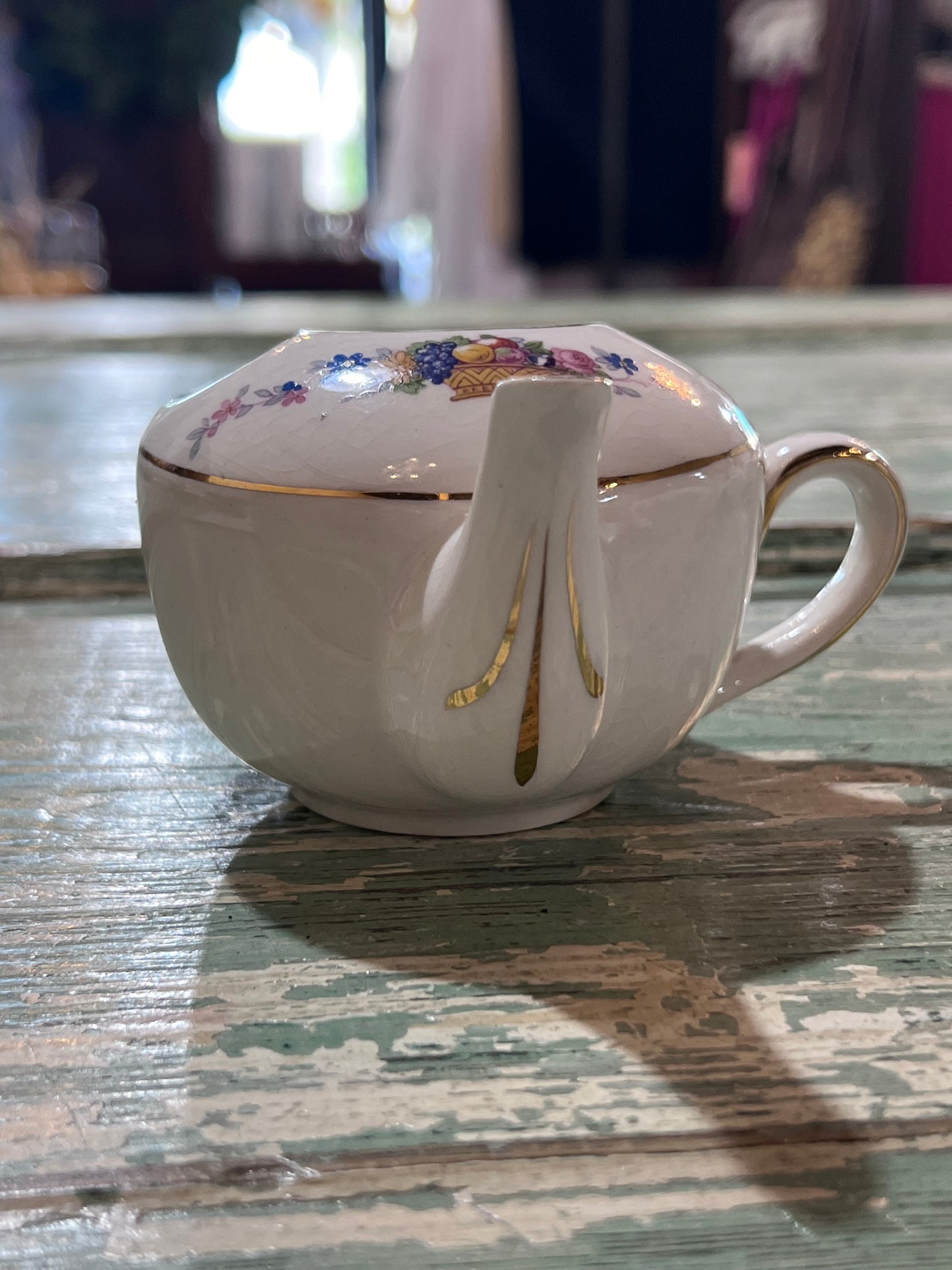 Antique Baby Invalid Feeder Cup Floral Porcelain England